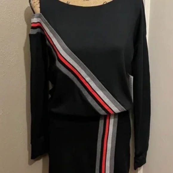 Bailey 55 Black Stripe Dress NWT - Picture 2 of 9